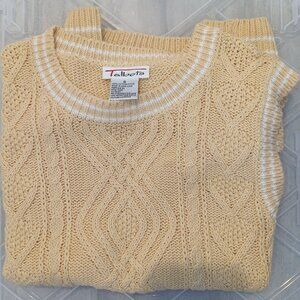 Talbots women's top, cream / yellow color S 100% Cotton Creamish yellow color